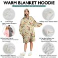 thumbnail image 5 of Wearable Oversized Blanket,Pioneer Flower Floral Print Pattern Wearable Blanket Hoodie for Adults,Cozy Hooded Blankets with Super Pockets,Super Warm Fuzzy Pullover for Women & Men, 5 of 6