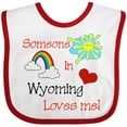 thumbnail image 3 of Inktastic Someone in Wyoming Loves Me Boys or Girls Baby Bib, 3 of 4