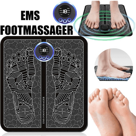 Portable Foot Massager Pad 19 Level Blood Circulation Electric Muscle Stimulator Mat Pain Relief