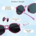 thumbnail image 3 of LAMBBAA 2 Pack Kids Sunglasses Silicone Flexible Frame for Boys Girls, UV Protection(Pink,Black Red), 3 of 5
