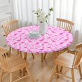 thumbnail image 3 of Pink Breast Cancer Awareness Pattern Round Fitted Tablecloth with Elastic Edge,Dining Table Cover Waterproof,Outdoor Round Tablecloth for Camping,Dining,Indoor and Outdoor, 3 of 7
