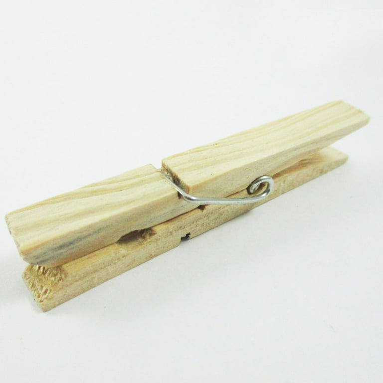 UNTIRO 2.83 inch Clothes Clips Natural Wooden Colorful Clothespins