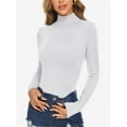 thumbnail image 3 of Women's Turtleneck Long Sleeve Shirts Casual Basic T Shirts Lightweight Base Layer Solid Slim Fit Tops, 3 of 6