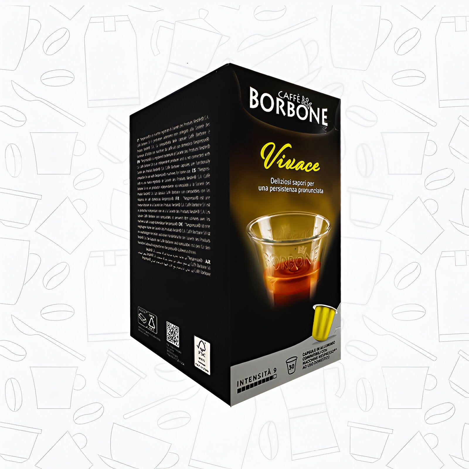 Caffe Borbone Vivace Medium Dark Roast Arabica & Robusta Aluminum Capsules- Compatible With Nespresso Classic Machines, 30 Count