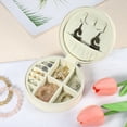 thumbnail image 6 of Unique Bargains Portable Round Jewelry Box Jewelry Organizer Box for Travel for Trip White 1 Pc, 6 of 6