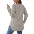 thumbnail image 2 of TEMOFON Long Sleeve Shirts for Women Loose Fit Dressy Casual Button Sweater Crew Neck Pullover Basic Sweaters for Women 2025, 2 of 5
