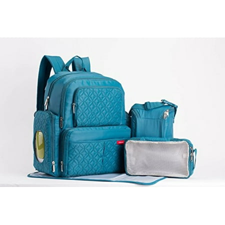 Collection Baby Diaper Stacker - SoHo Collection, Manhattan 5 pieces Diaper BackPak Set * Limited Time Offer! * (Cambridge Teal)