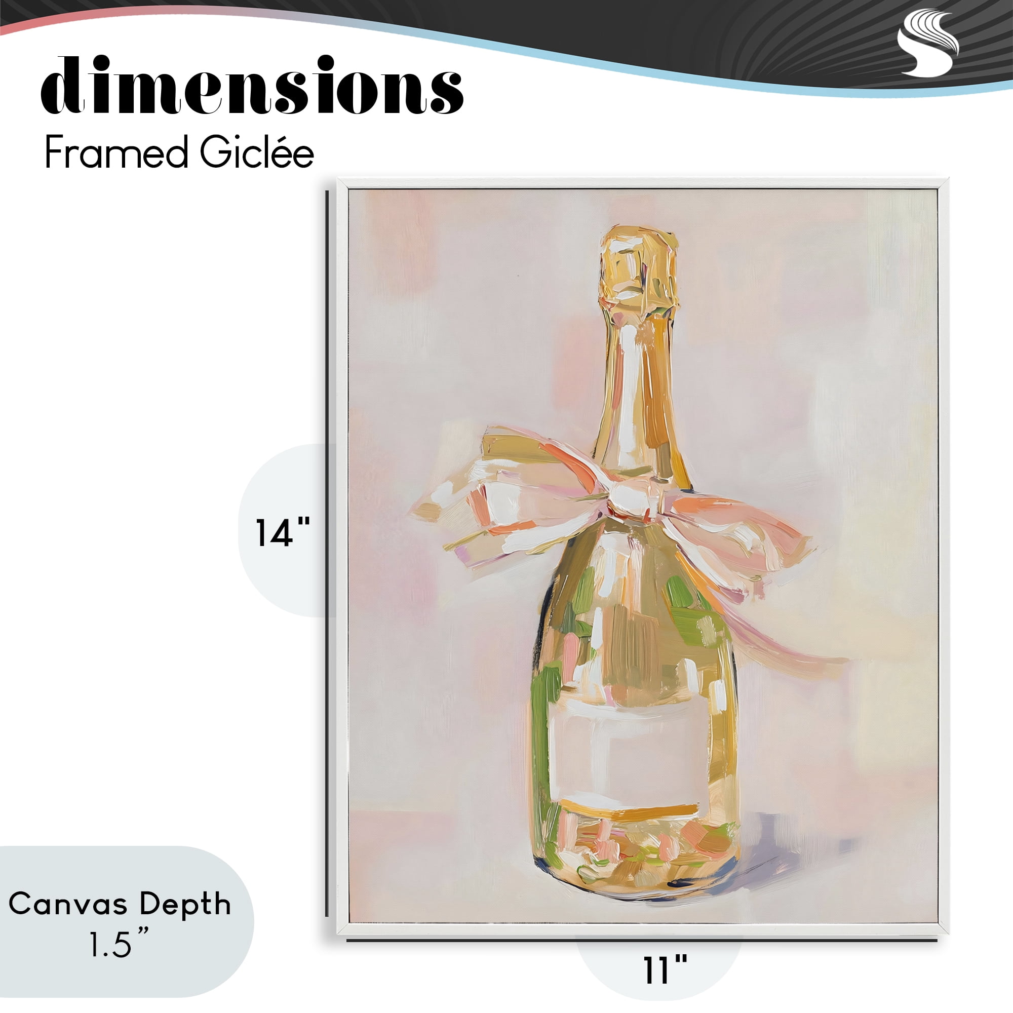 Stupell Industries Pink Champagne Celebration White Framed Giclee Art, design by The Prints Vibe