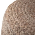 thumbnail image 3 of Lydia Boho Round Pouf in Pink, Natural Braided Jute, 3 of 7