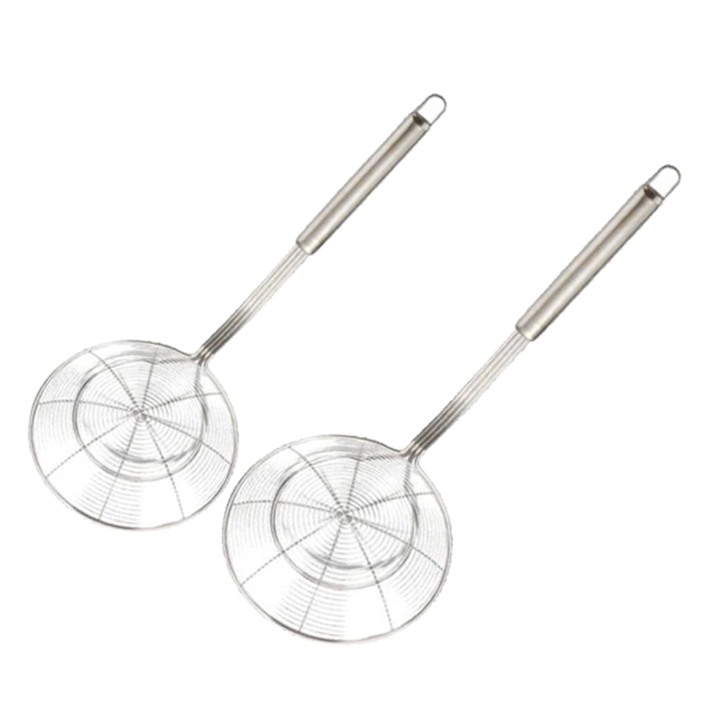 2pcs Stainless Steel Wire Mesh Spider Skimmer Asian Frying Fryer 14cm ...