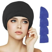 NEWGO Ice Cap for Migraines,Cold Therapy Hat, Gel Cold headache hat Pack with Soft Head Wrap for Tension, Sinus, Stress Relief, Puffy Eyes (Black)