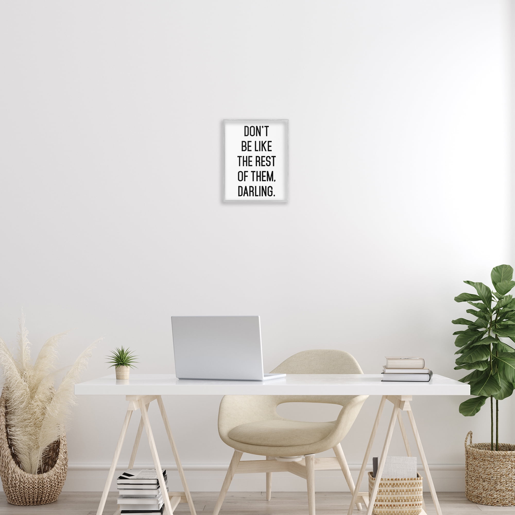Don't Be Like The Rest Of Them Gray Framed Giclee Art, design by Lettered and Lined