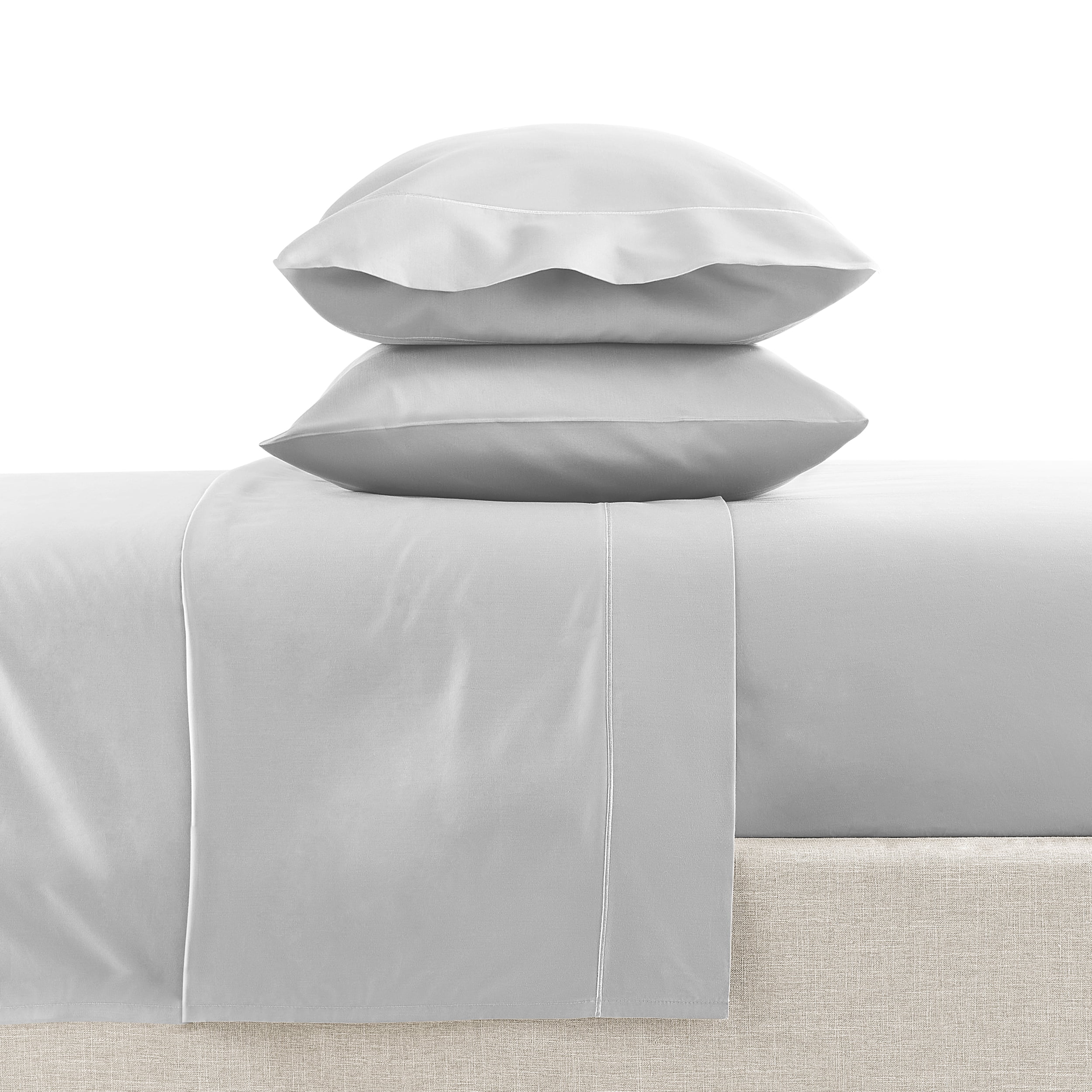 Hotel Style 4-Piece 600 Thread Count Grey Egyptian Cotton Adult Bed Sheet Set, Queen - Deep Pocket
