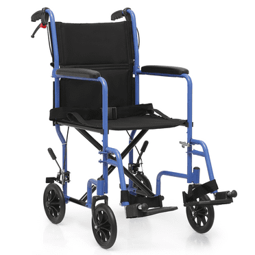 Foldable Lightweight Transport Wheelchair w/8" Wheels & Handbrakes[FDA APPROVED]