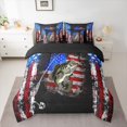 thumbnail image 3 of Homewish Brown Moose Deer Twin Bedding Sets 7-Piece for Adult, Rustic Farmhouse Bedding Comforter Set, Western US Flag Reversible Sheet Sets, Ultra Soft Bedroom Decor, 3 of 8