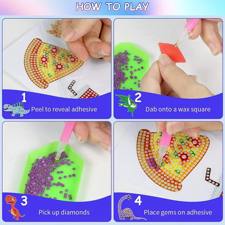 Diamond Painting Kits For Kids, Diamond Painting Stickers, Arts And Crafts  For Kids, Gem Sticker, Gem Art Kits For Kids, Diamond Dots Kids Girls 6-8-12,  Ice Cream Diamond Painting For Kid 