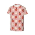 thumbnail image 3 of Honeii Strawberry Print Kids Boy T-Shirt,Breathable Round Neck Tee,Stylish Summer Tee for Boys, for Outdoor Activities and Casual Wear, 3 of 7