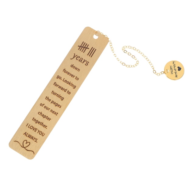BEADCEST De Libro Dorado De Acero Inoxidable Para Aniversario 8 Años Con Grabado Y Tassel