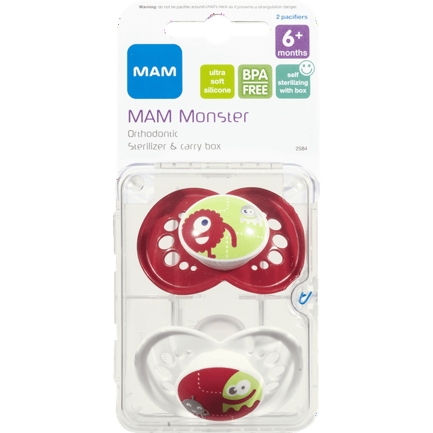 MAM Pacifiers, Baby Pacifier 6+ Months, Best Pacifier for Breastfed Babies, ?Monsters' Design