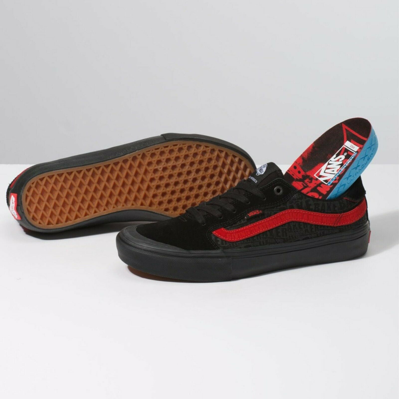 Haan Het pad Westers Vans Style 112 Pro Baker Black/Black/Red Men's Classic Skate Shoes Size 7.5  - Walmart.com