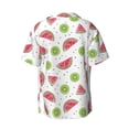 thumbnail image 2 of Fotbe Watermelon And Kiwi print Short Sleeve Button Down Shirts for Men Casual Summer Beach Wrinkle Free Shirt-X-Large, 2 of 7