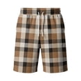 thumbnail image 4 of Resicozy Plaid Shorts Men Casual Classic Fit Elastic Waist Bermuda Short Straight Leg Loose Y2k Lounge Shorts with Pockets Yellow XL, 4 of 5