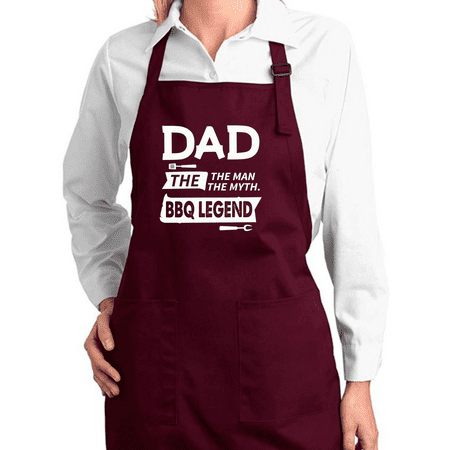 

Dad The Man The Myth BBQ Legend Kitchen Cooking Apron with Pockets Kitchen Cooking Apron Graphic Apron with Pockets