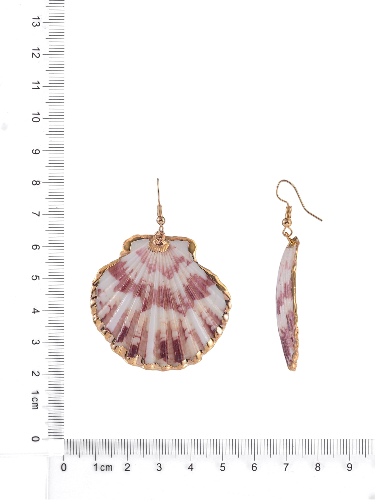 Time and Tru Adult Female Gold-Tone Metal and Clam Shell Drop Earring