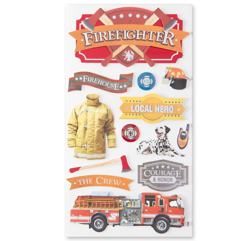 12 Pack: Firefighter Dimensional Stickers by Recollections™