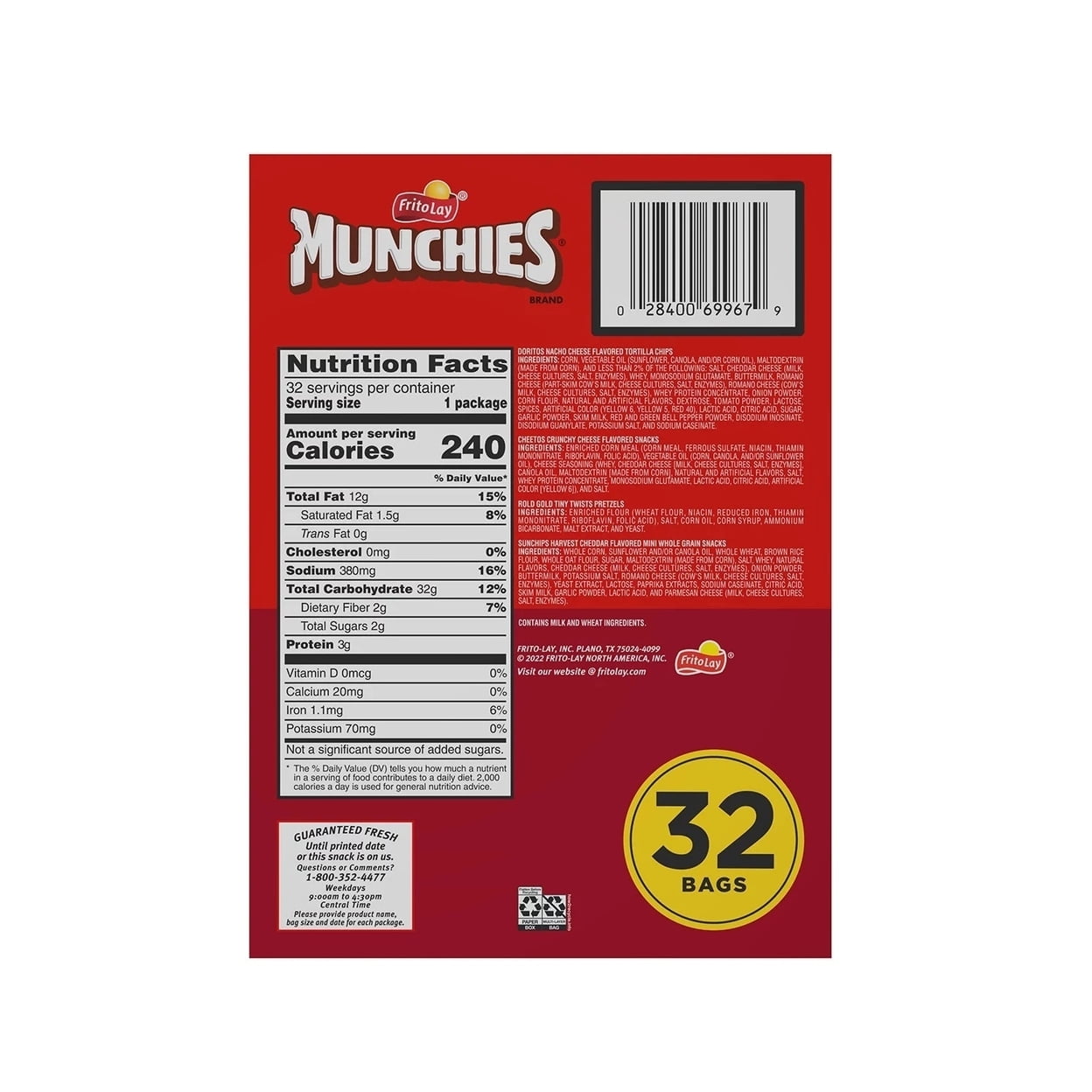 Munchies Snack Mix Cheese Fix 1.75 Ounce (Pack of 32)