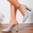 thumbnail image 4 of TAGOLD Womens High Heels Shoes,Women's Fashionable Casual Comfortable Plus Size Solid Color Rhinestone Sequined Pointed Toe Heel High Heels, 4 of 5