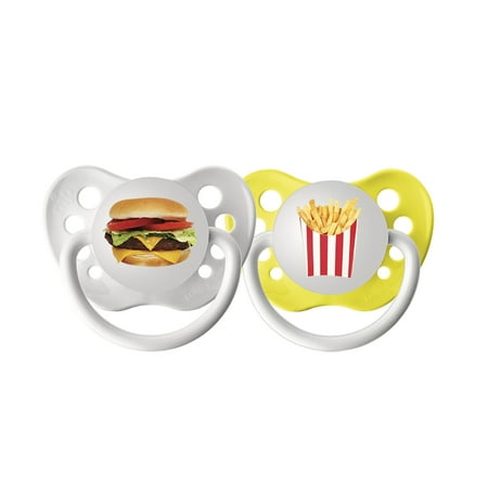 Ulubulu Burger/Fries Pacifiers, 6-18 Months, 2-Pack