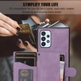 thumbnail image 5 of Mantto Case for Samsung A52 5G/4G,Wallet Phone Case Cute Leather Case with Card Holder Crossbody Cover for Women Girls Strap Wristlet RFID Blocking Shockproof for Samsung Galaxy A52 5G/4G,Purple, 5 of 6