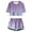 Purple, variant on Teen Girl Pajamas Set Gradation Crewneck Top Trousers Summer Outfits For Girl Pajamas Size 13-14 Years