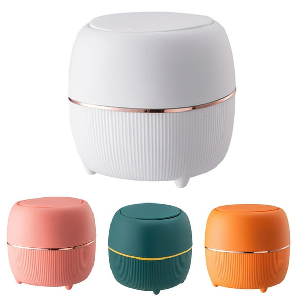 SPRING PARK Modern Plastic Mini Trash Can with Lid Wastebasket for Bathroom Vanity, Desktop, Tabletop or Coffee Table