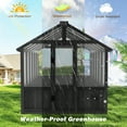 thumbnail image 5 of VEIKOUS 6x12ft Cedar Wood Walk-in Greenhouse W/ Adjustable Ventilation, UV-Protected Polycarbonate Panels, Lockable Door, Black, 5 of 17