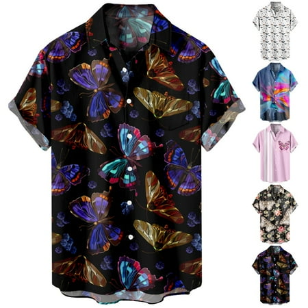 

Men s and Big Men s Summer Beach Tops Shirt Tropical Slim-Fit Clothes For Men