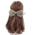 thumbnail image 3 of Motique Accessories 7 inch Canvas Hair Bow for Adult Female and Girls-Taupe, 3 of 4