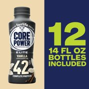 ,Core Power Fairlife Elite 42g High Protein Milk Shake, Ready To Drink for Workout Recovery, Vanilla, 14 fl oz, Pack of 12