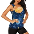 thumbnail image 2 of Balery Planets And Stars1 Camiseta sin mangas estampada ligera para mujer, tops de entrenamiento sin mangas, camisetas de yoga transpirables de secado rápido.-Medium, 2 of 7