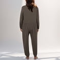 thumbnail image 4 of One Piece Jumpsuits for Women Casual Loose Long Sleeve V Neck Oversized Pajamas Onesie Date Night Rompers, 4 of 6