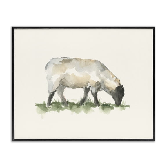 Stupell Industries Rustic Lodge Grazing Farm Animal Sheep Black Framed Giclee Art, 14 x 11, by Ethan Harper