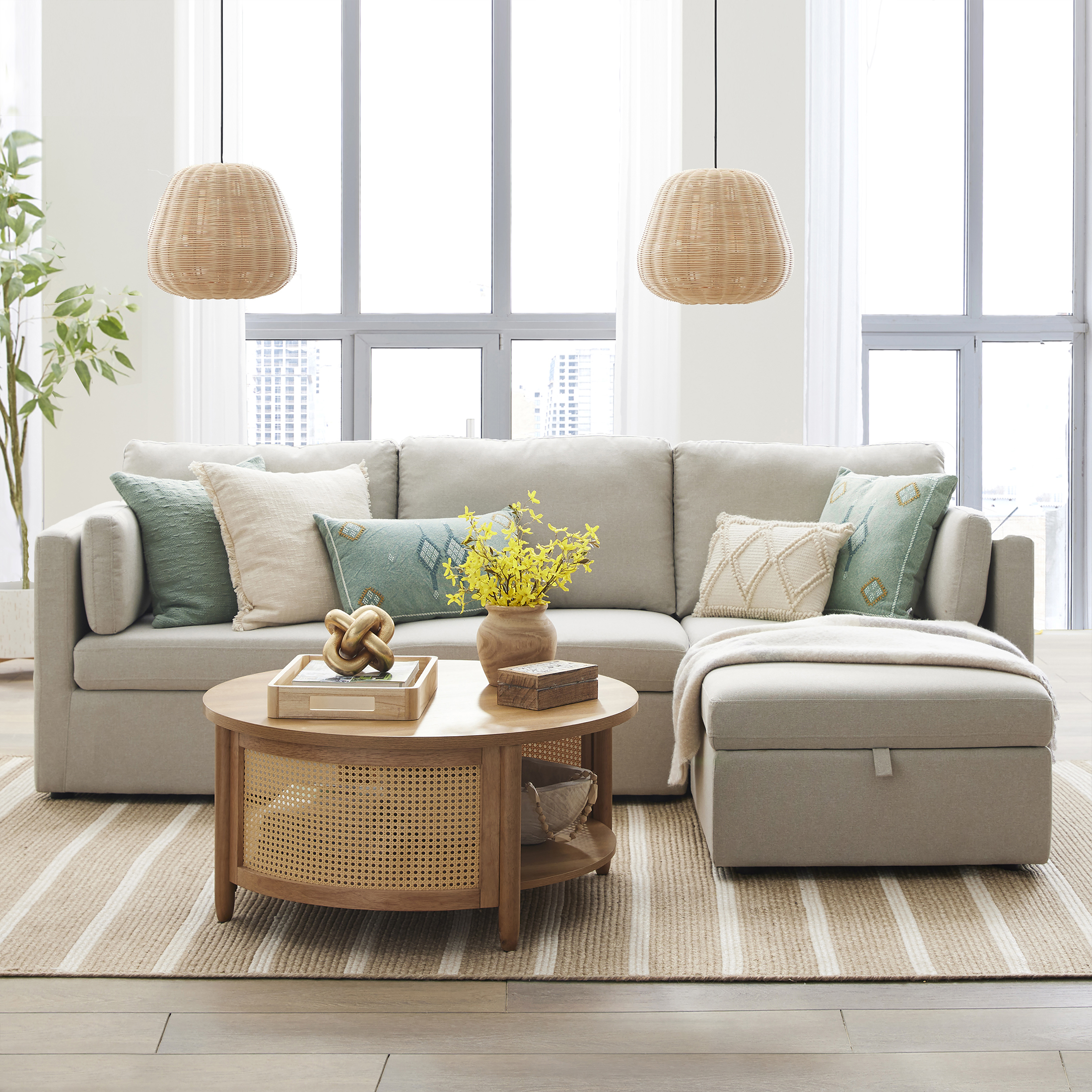 Better Homes & Gardens 100" Modular Sectional with Storage Ottoman photo 1