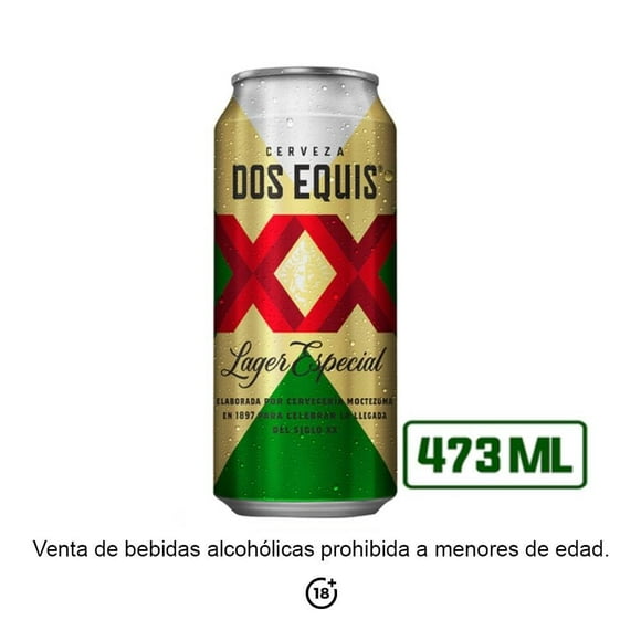 Cerveza clara Dos Equis lager especial lata de 473 ml