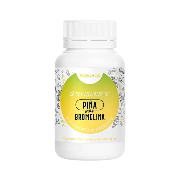 Suplemento Alimenticio Rosovall Piña más Bromelina con 60 Cápsulas