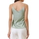 thumbnail image 3 of Camiseta de satén para mujer, tirantes, escote en V, top de seda casual, formal, capa, camisa de dormir 2026 XS verde guisante, 3 of 5