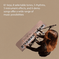 thumbnail image 3 of 61-Key Mini Electronic Keyboard with 8 Voices, 5 Rhythms & Effects, 6 Demo Songs - USB/Battery Powered (3xAA Not Included) - Includes Microphone & USB Cable, Pink - BF-6138, 3 of 6