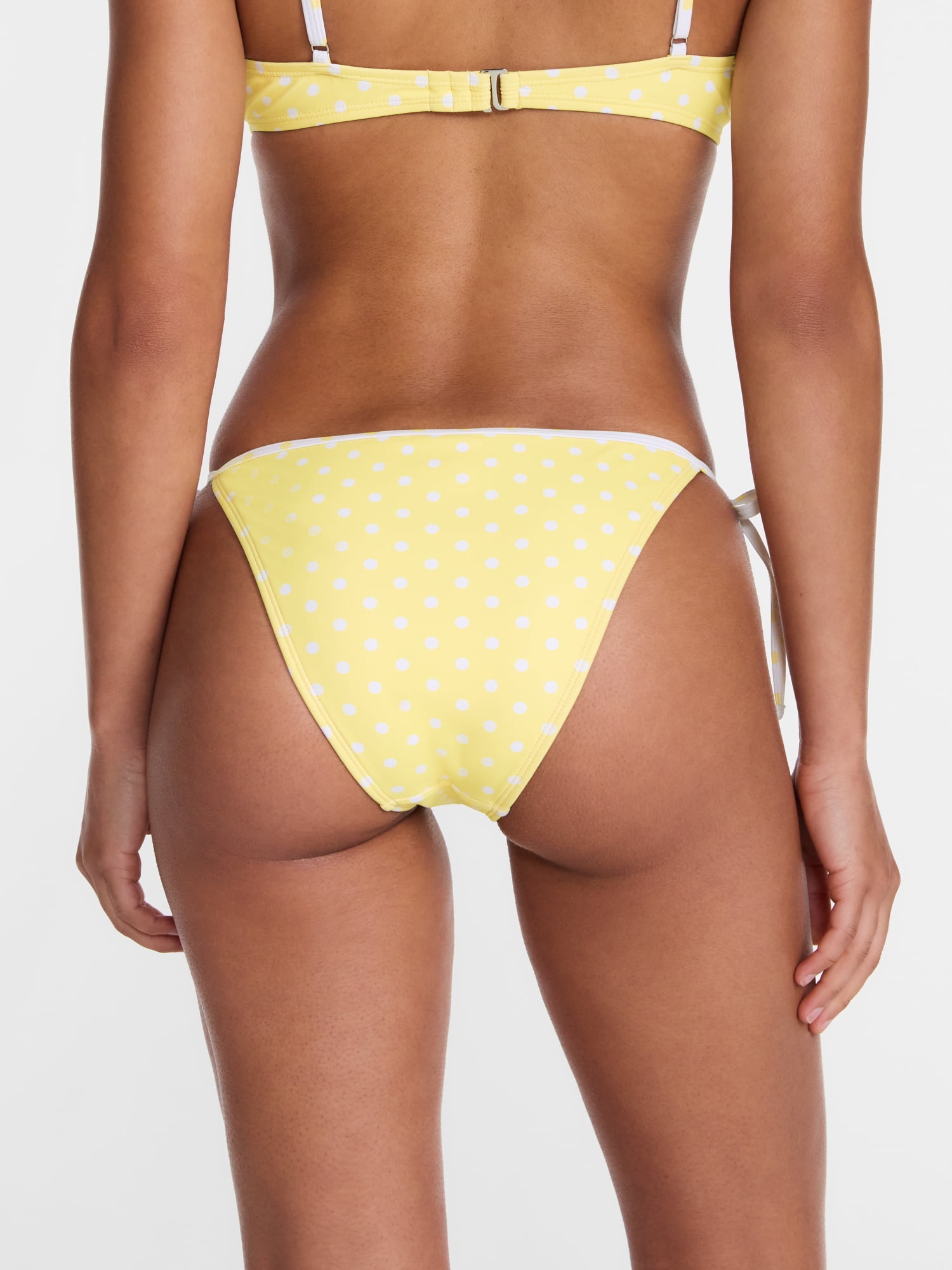 No Boundaries Reversible Polka Dot Side Tie Bikini Bottoms, Women's XXS-XXL