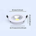 thumbnail image 4 of Cateissary Cocina Sala de estar 3W Alto brillo Techo Downlight Oficina Ajustable Embedded Mounted Spotlight 6000-6300K Hogar Iluminación y accesorios Blanco, 4 of 6