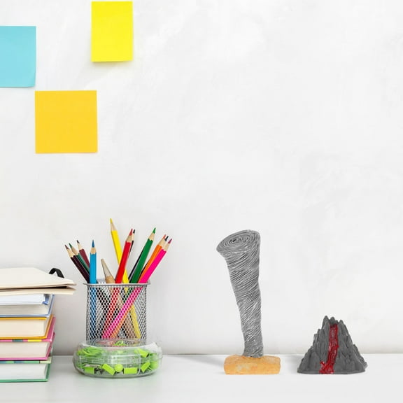 COMPUKAS 2pcs Tornado Decor And Plastic Volcano Model Perfect For Educators And Parents